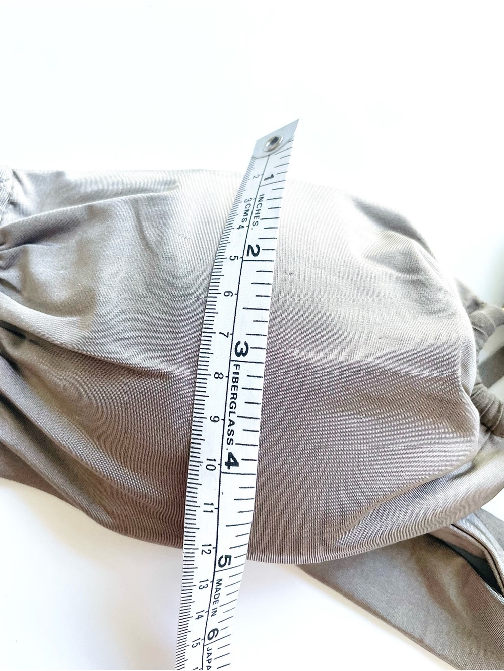 J.Crew Taupe Tan Halter Bikini Top Center O-Ring Medium M NWT Quiet Luxury Italy - Picture 10 of 14